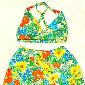 Gorgeous Women’s Vintage 60’s/70’s, 2 Piece Bathing Suit